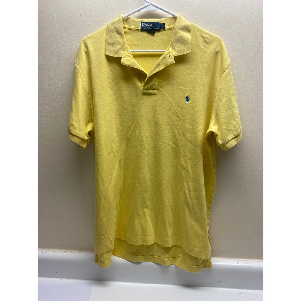 Polo Ralph Lauren Mens Yellow Short Sleeve Cotton Pique Polo Shirt Size M